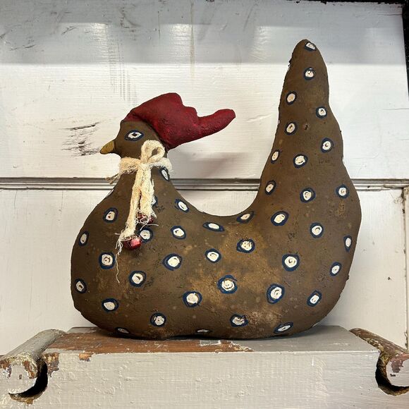Handmade Folk Art Chicken - Rustic Farmhouse Decor - Picture 1 of 6